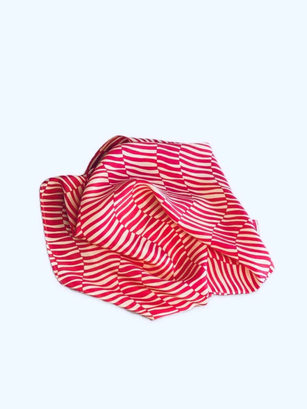 NWT SILKLETTE Houndstooth 100% Fine Silk Kerchief Square Pocket PINK + WHITE